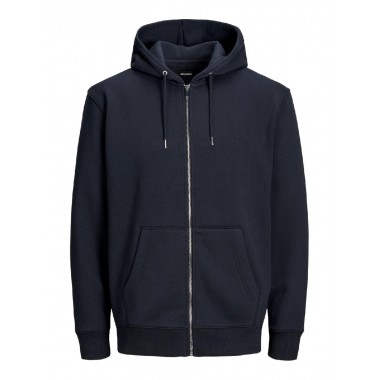 jack&jones felpa zip lunga cappuccio mod soft